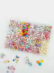 Набор Beads Set для творчества и рукоделия, 450 бусин, 24 вида, нить, Brauberg Kids
