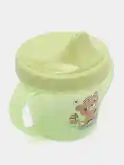 Поильник с ручками и декором, салатовый, 200 мл