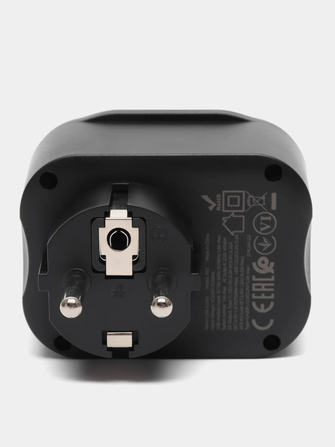 Черный розетка сетевая HOCO NS3 с 2 USB, разъём Type-C с быстрой зарядкой