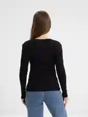 Черный лонгслив женский