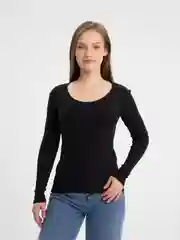 Черный лонгслив женский