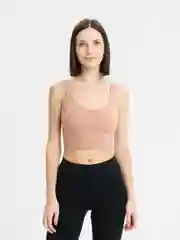 Бежевый женский базовый топ