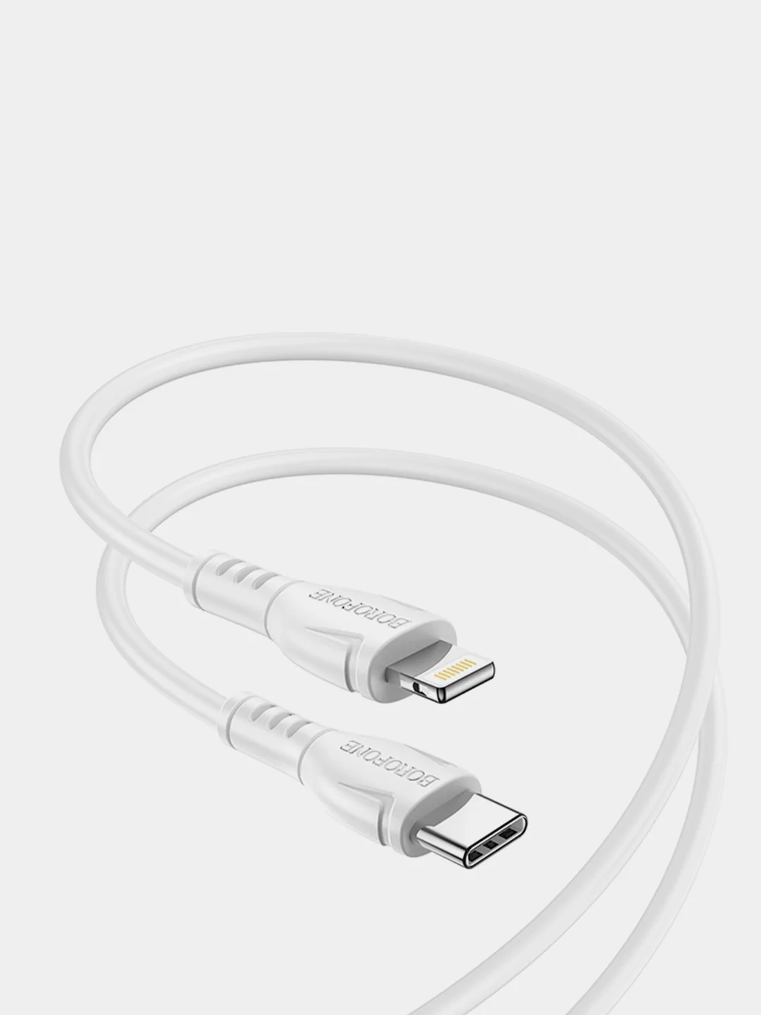 Белый кабель USB-C Borofone BX51 Triumph, Type-C-Lightning, белый, 3A, 60W, 1 м