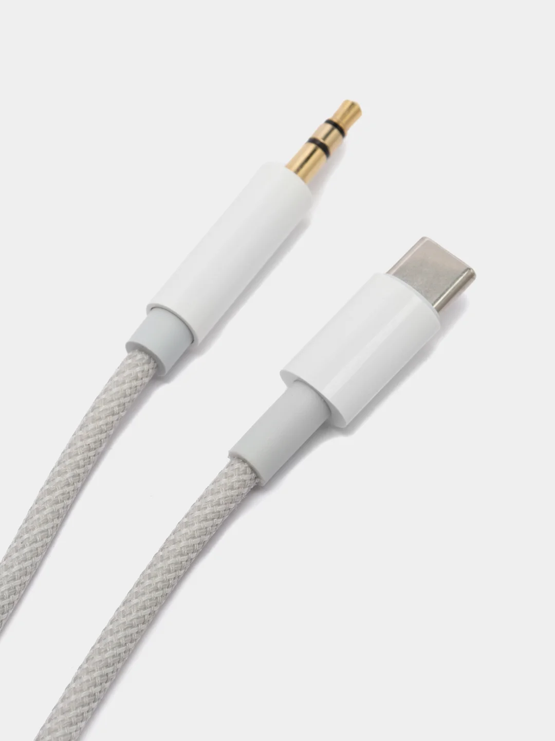Серебряный аудиокабель aux на Type-c, Кабель-переходник Hoco UPA19, AUX 3.5mm - Type-C, 1 м
