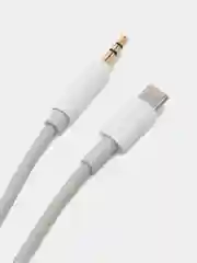 Серебряный аудиокабель aux на Type-c, Кабель-переходник Hoco UPA19, AUX 3.5mm - Type-C, 1 м