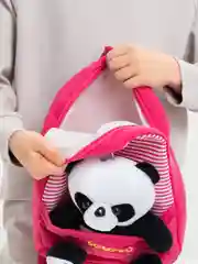 Розовый рюкзак для девочек, с пандой