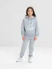 Серый спортивный костюм, для девочки, утепленный