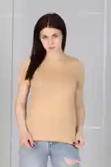 Бежевый футболка женская базовая Хоум Стайл, 2093Ф