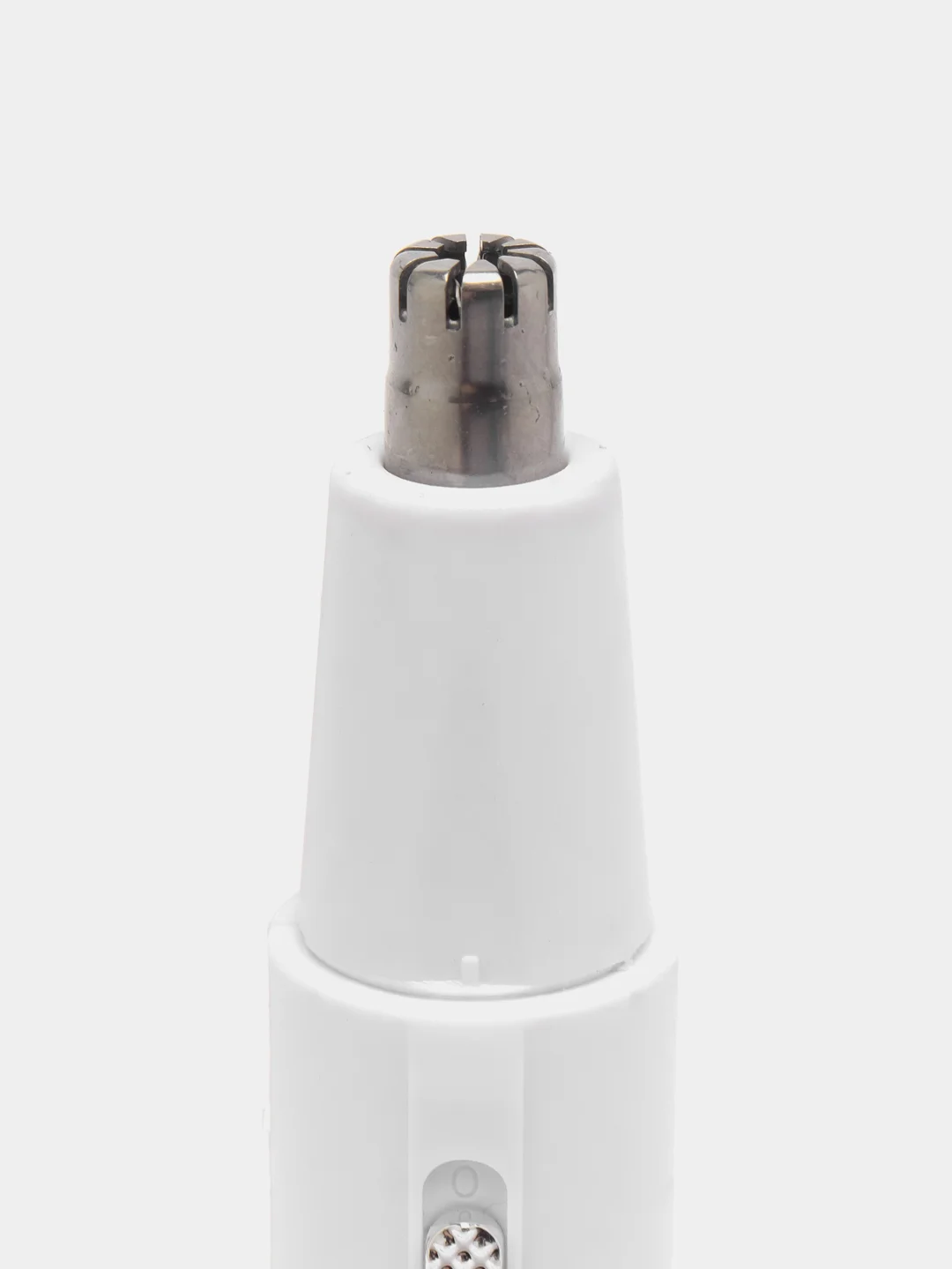 Белый триммер для носа и ушей аккумуляторный, с зарядкой micro USB, с насадками
