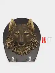 Коричневый ключница настенная, ключница "Лев", "Тигр", "Сова", "Волк", большая, из дерева