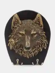 Коричневый ключница настенная, ключница "Лев", "Тигр", "Сова", "Волк", большая, из дерева