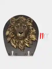 Тёмно-коричневый ключница настенная, ключница "Лев", "Тигр", "Сова", "Волк", большая, из дерева