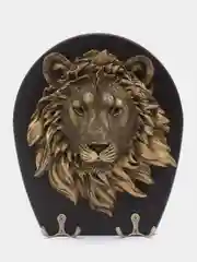 Тёмно-коричневый ключница настенная, ключница "Лев", "Тигр", "Сова", "Волк", большая, из дерева