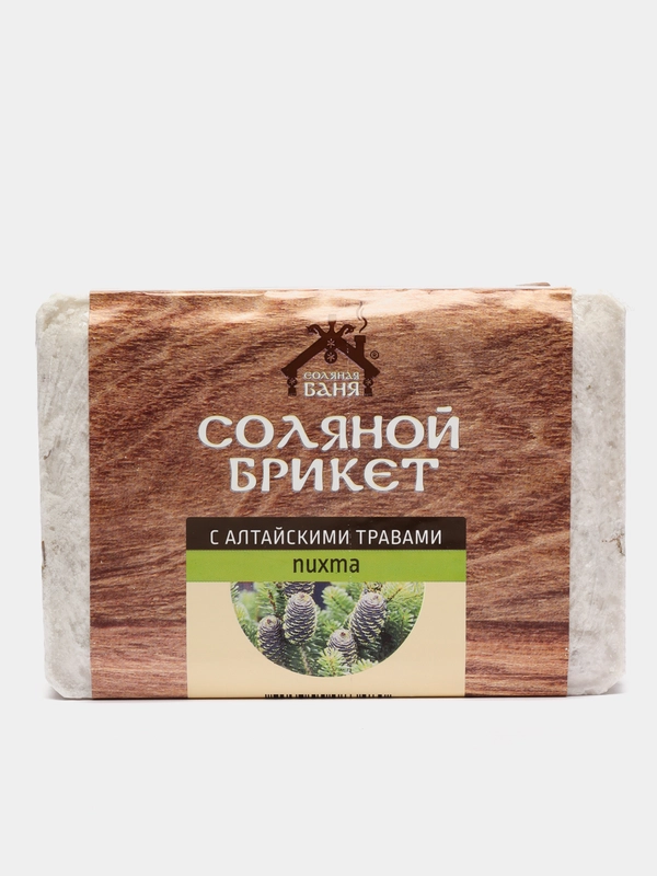 Соль для бани и сауны "Пихта", с алтайскими травами, брикет 1,35 кг