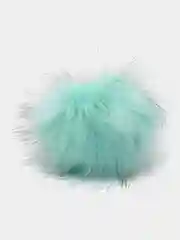 Мятный помпон меховой, искуственный мех 14 см