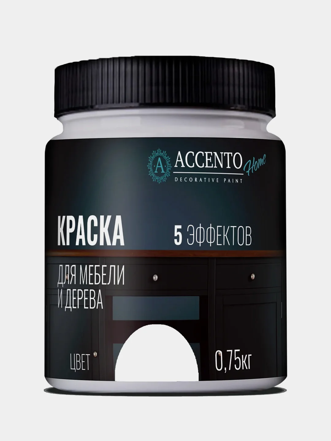 Краска для мебели, дерева творчества акриловая, моющаяся без запаха, арктический белый, 750 г