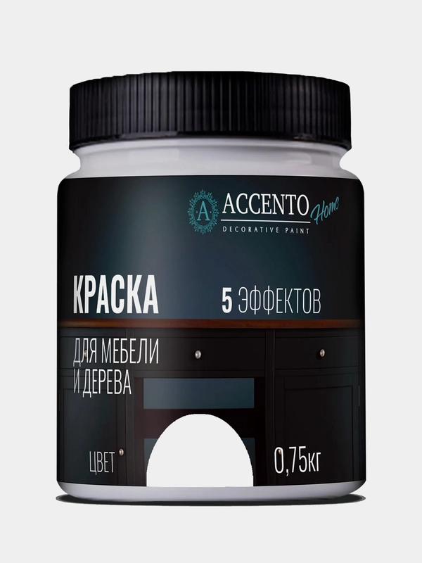 Краска для мебели, дерева творчества акриловая, моющаяся без запаха, арктический белый, 750 г