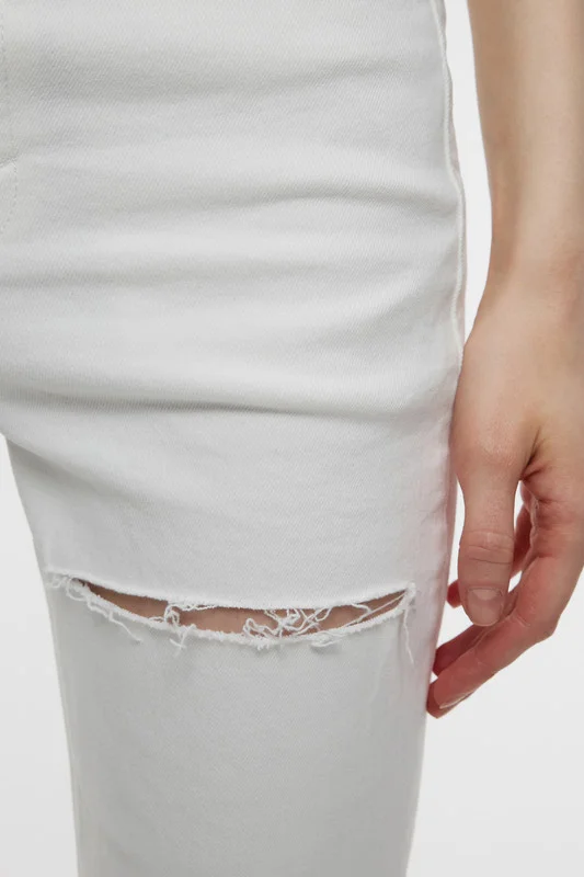 Белый джинсы slim женские befree с разрезом на бедре и высокой посадкой