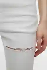 Белый джинсы slim женские befree с разрезом на бедре и высокой посадкой