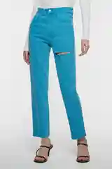 Белый джинсы slim женские befree с разрезом на бедре и высокой посадкой