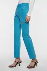 Белый джинсы slim женские befree с разрезом на бедре и высокой посадкой
