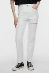 Бирюзовый джинсы slim женские befree с разрезом на бедре и высокой посадкой