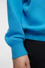 Синий толстовка-oversize женская befree с капюшоном и принтом-надписью