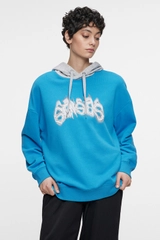 Толстовка-oversize женская befree с капюшоном и принтом-надписью