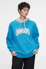 Толстовка-oversize женская befree с капюшоном и принтом-надписью