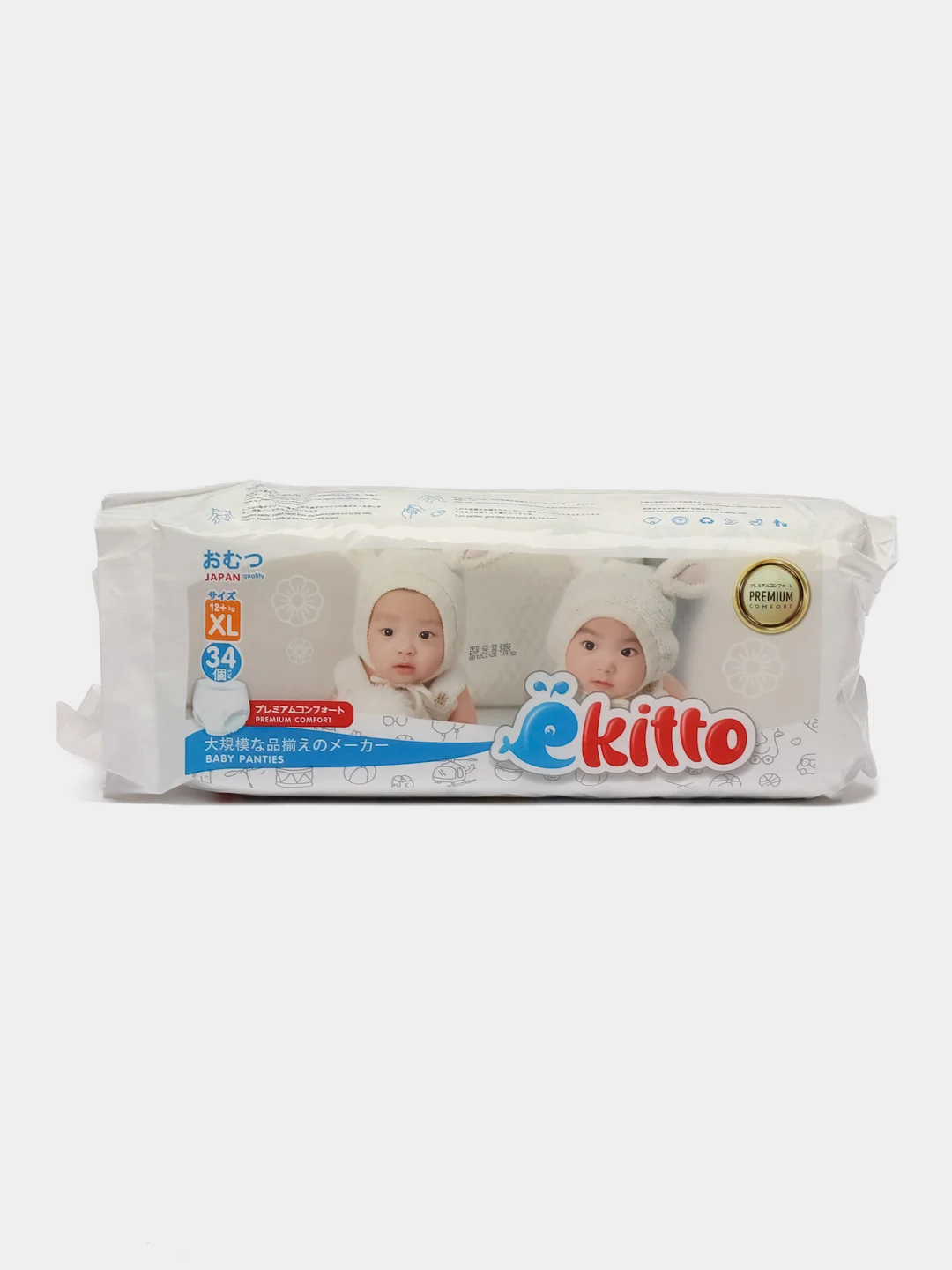 Подгузники трусики Ekitto 5 размер XL,для детей 12-17 кг, ночные, японские памперсы, 34 шт