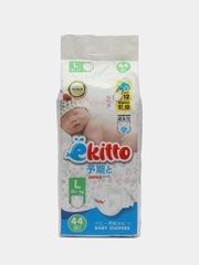 Подгузники Ekitto 4 размер L, для детей 12-17 кг, детские, японские,ночные памперсы, 44 шт