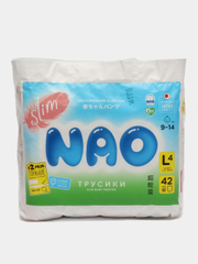 Подгузники-трусики NAO, 4 размер L, для детей от 9-14 кг, детские, японские, ночные, 42 шт