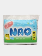 Подгузники-трусики NAO, 3 размер M, для детей от 5-10 кг, детские, японские, ночные, 46 шт