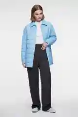 Голубой куртка-рубашка oversize стеганая утепленная женская befree
