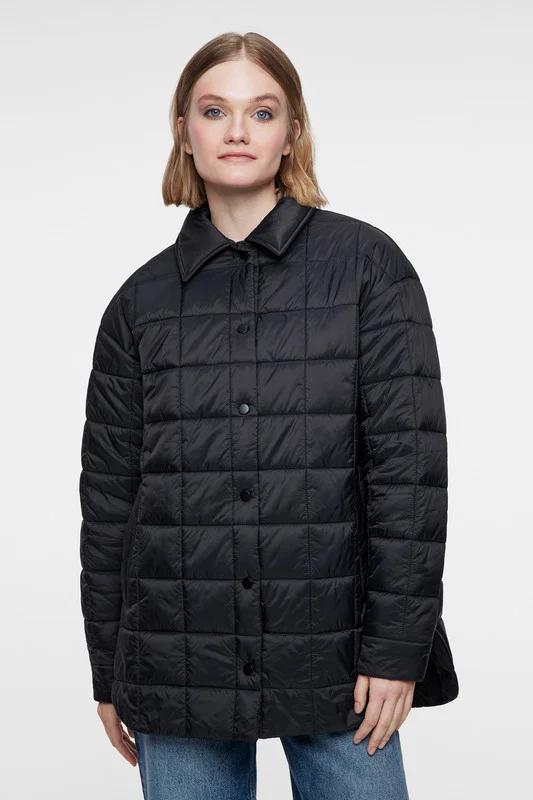 Черный куртка-рубашка oversize стеганая утепленная женская befree