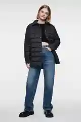 Черный куртка-рубашка oversize стеганая утепленная женская befree