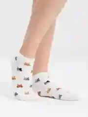 Белый носки женские "Котята" Vivid Color короткие хлопковые для подростков и взрослых