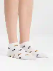 Белый носки женские "Котята" Vivid Color короткие хлопковые для подростков и взрослых