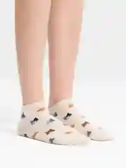Бежевый носки женские "Котята" Vivid Color короткие хлопковые для подростков и взрослых