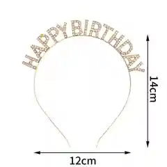 Золотой ободок на день рождения с надписью Happy Birthday