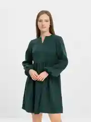 Зеленый платье женское повседневное, однотонное