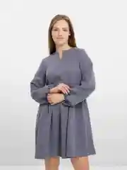 Серый платье женское повседневное, однотонное