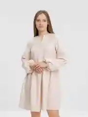 Молочный платье женское повседневное, однотонное