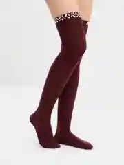 Багровый женские гольфы, высокие
