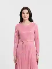 Розовый платье вечернее женское, плиссе, длинное