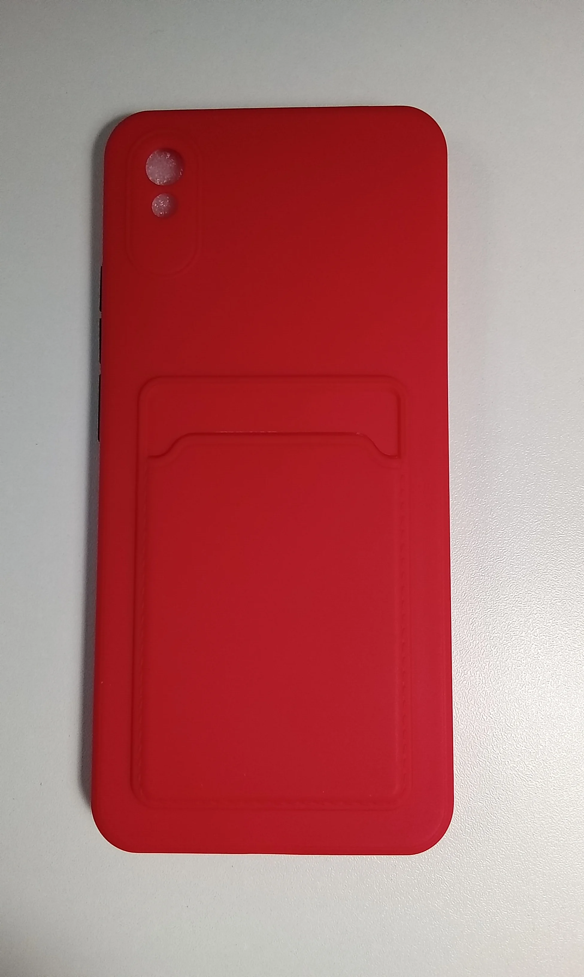 Красный чехол для Xiaomi Redmi 9A, с карманом для пластиковой карты и защитой камеры