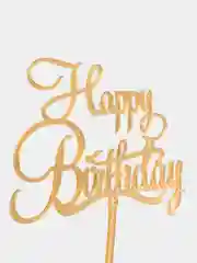 Горчичный топпер для торта Happy Birthday