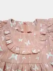 Молочный платье детское с коротким рукавом, хлопок