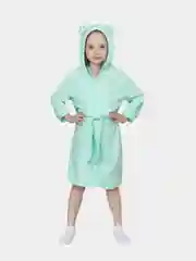 Мятный халат детский Утенок с капюшоном для бассейна, бани, на море