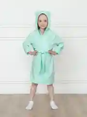 Мятный халат детский Утенок с капюшоном для бассейна, бани, на море